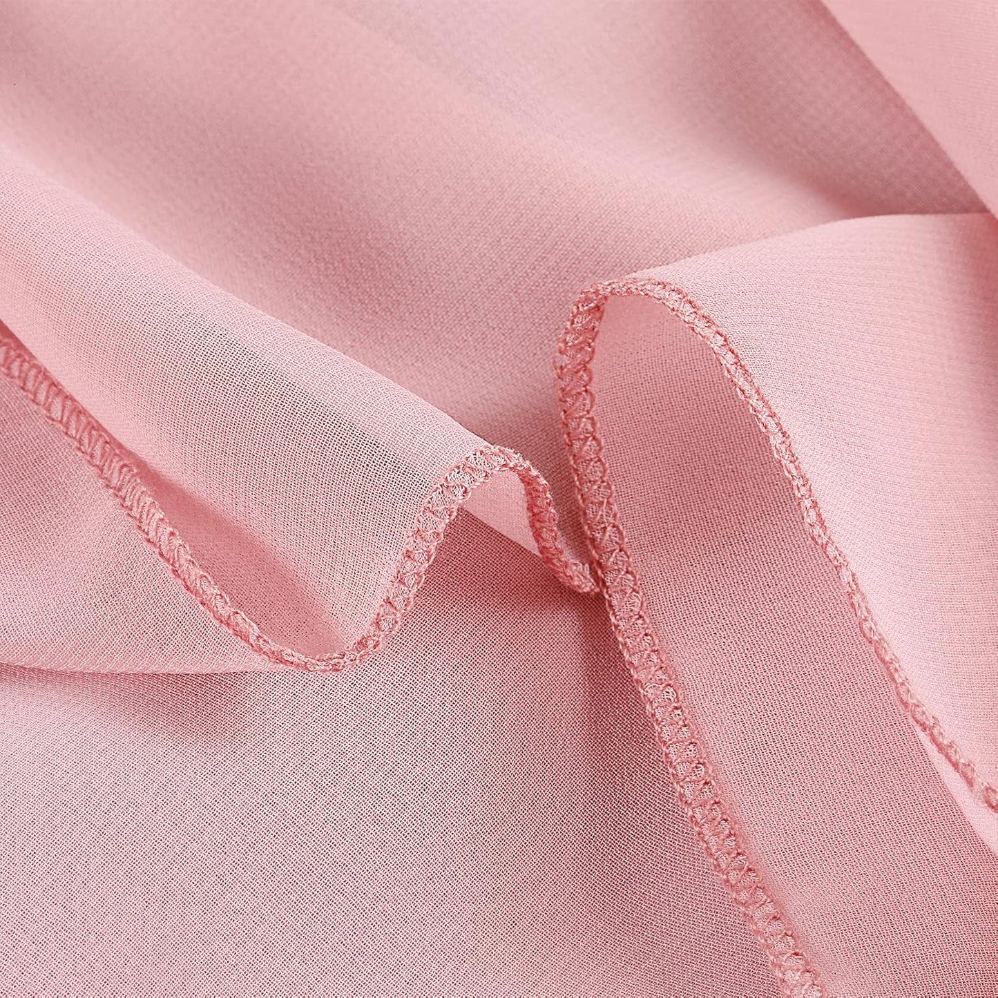 14FT Dusty Rose Chiffon Table Skirt Sheer Rectangle Tablecloth for Wedding 1st Baby Girl Birthday Party Bridal Shower Decoration