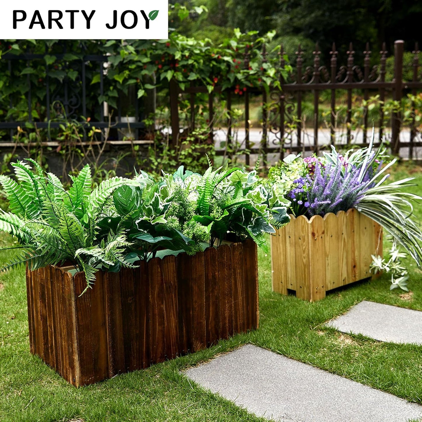 PARTY JOY 14 Bunches Fake Plants Outdoor, Fake Bushes UV Resistant Artificial Flowers Greenery Shrubs Faux Greenery for Outdoor Garden Patio Front Porch Yard Decor
