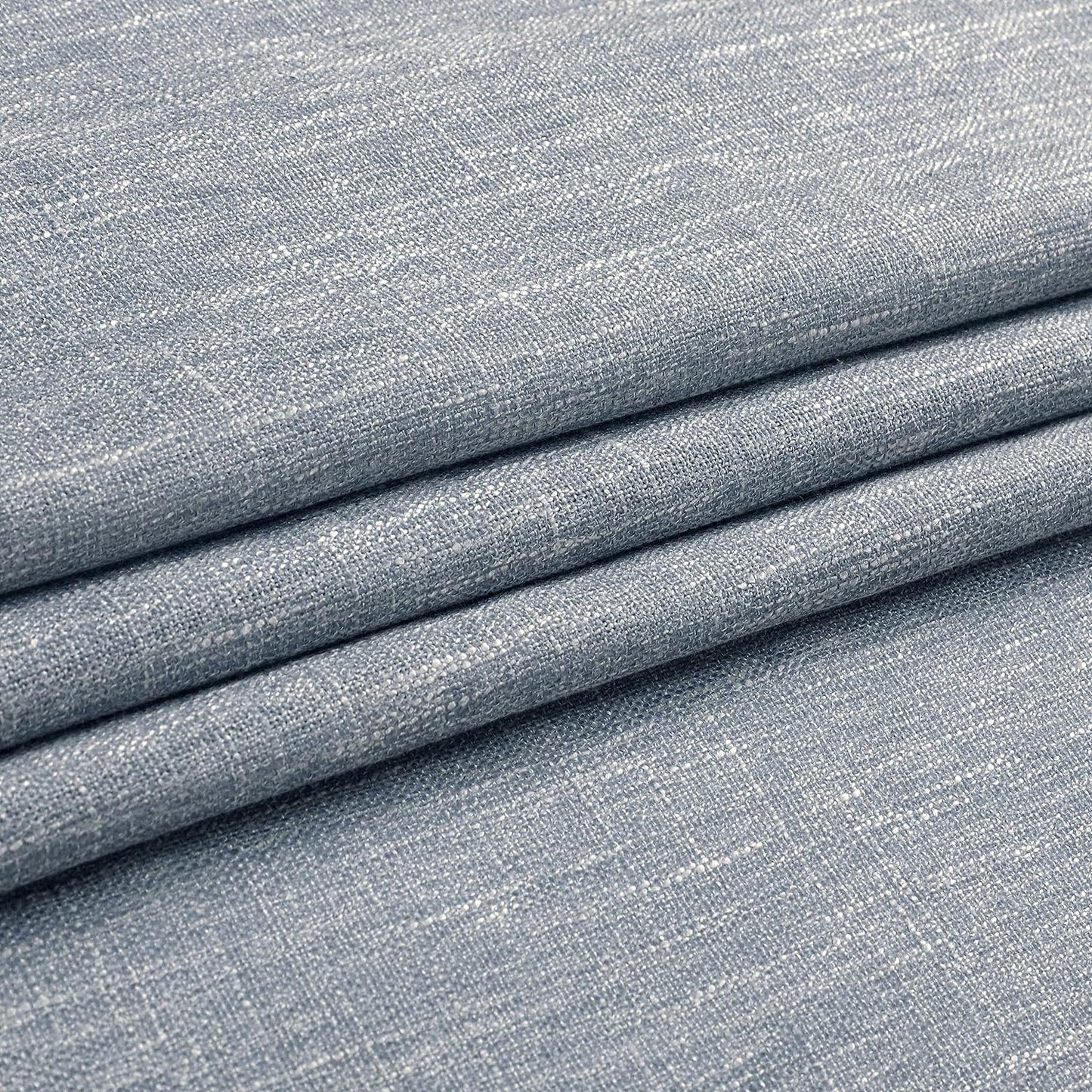 Vision Home Blue Pinch Pleated Semi Sheer Curtains Textured Light Filtering Window Curtains 120 inch for Living Room Bedroom Rayon Blend Chambray Blue Pinch Pleat Drapes with Hooks 2 Panels 40"Wx120"L