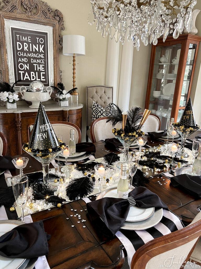 Black & Gold New Year’s Eve Party Decorations for a Simple Home Countdown