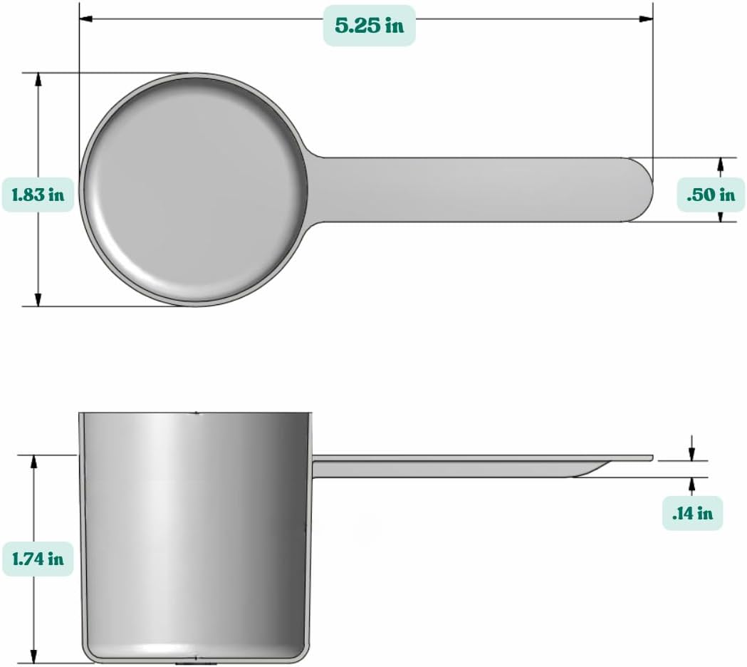 63 mL (63 CC | 2.13 Oz.) Long Handle Scoop for Measuring Coffee, Pet Food, Grains, Protein, Spices and Other Dry Goods (Pack of 25)