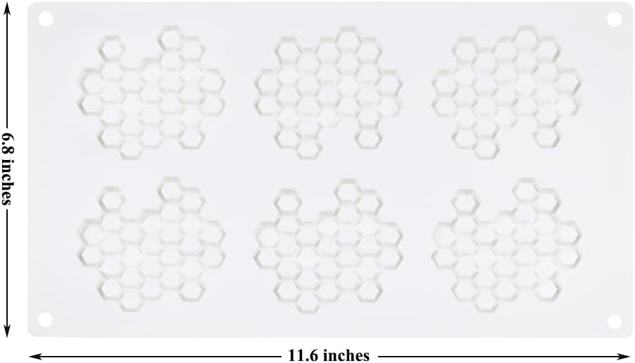 Honeycomb Bee Silicone Molds, Embossing Lace Fondant Mold and Bee Lace Fondant Molds for Cupcake Cake Decorating Sugar Chocolate Candy Baking Mold