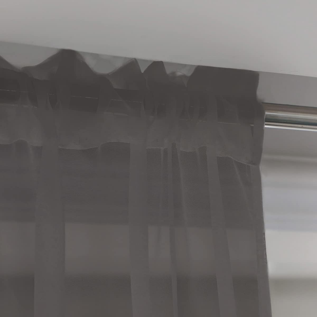 Window Dark Grey Sheer Curtains 48 Inches Width 130 Inches Long 2 Panels Sheer Curtain Clear Curtains Basic Rod Pocket Panel for Home Living Room Bedroom Kids Room Yard Patio Parlor Sliding