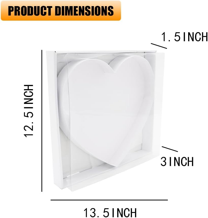 12" Fillable Cardboard Letter Charcuterie Gift Cupcake Box With Cover Sweets Packaging (Heart)