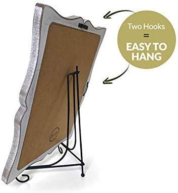 Tabletop Small Chalkboard Sign with Easel (11x13) + 8 Brilliant Liquid Chalk Markers | Hanging or Freestanding Framed Chalkboard with Hand Crafted Sweetheart Frame