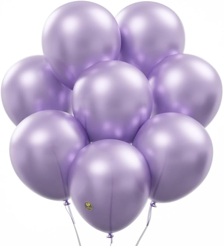 AFTERLOON® Biodegradable Balloons 50 pcs Pearlized Lavender 10 Inch, Pearlescent Thickened Extra Strong Latex Helium Float, for Baby Shower Gender Reveal Garland Wedding Birthday Party Decorations