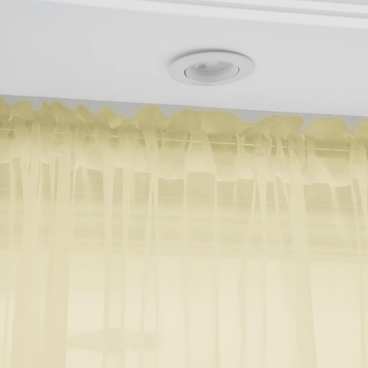 Window Light Yellow Sheer Curtains 130 Inches Long 2 Panels Sheer Curtain Basic Rod Pocket Panel for Bedroom Children Living Room Yard Kitchen (Light Yellow, 52" W x 130" L | 2 pcs)