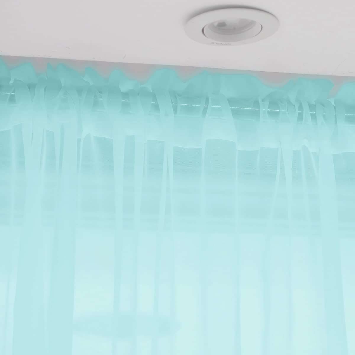 Window Lake Blue Sheer Curtains 72 Inches Long 2 Panels Sheer Curtain Basic Rod Pocket Panel for Bedroom Children Living Room Yard Kitchen (Lake Blue, 52" W x 72" L | 2 pcs)