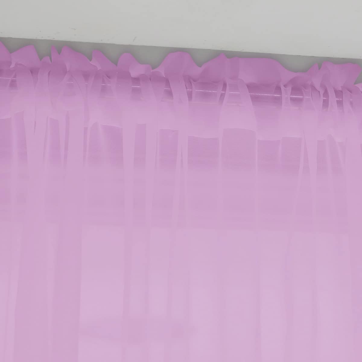 Window Pink Sheer Curtains 84 Inches Long 2 Panels Sheer Curtain Basic Rod Pocket Panel for Bedroom Children Living Room Yard Kitchen (Pink, 52" W x 84" L | 2 pcs)