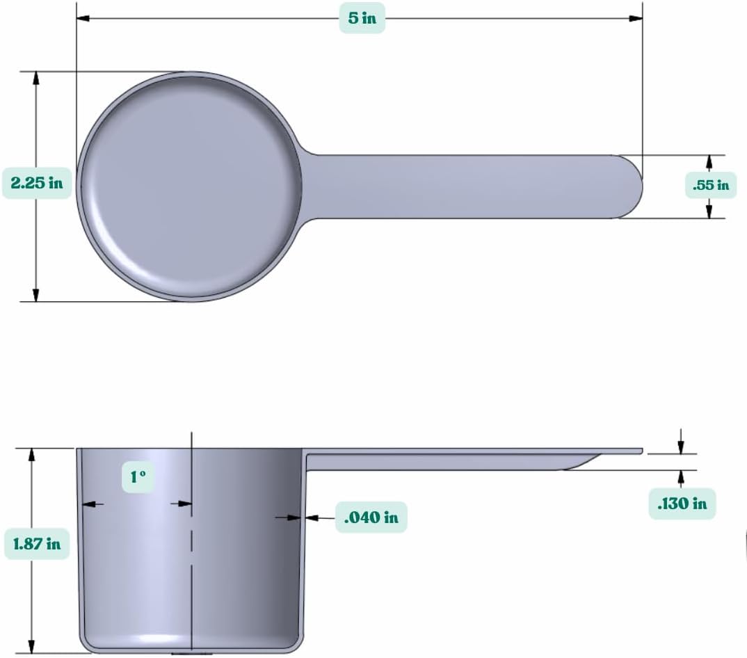 106 mL (106 CC | 3.58 Oz.) Long Handle Scoop for Measuring Coffee, Pet Food, Grains, Protein, Spices and Other Dry Goods (Pack of 10)