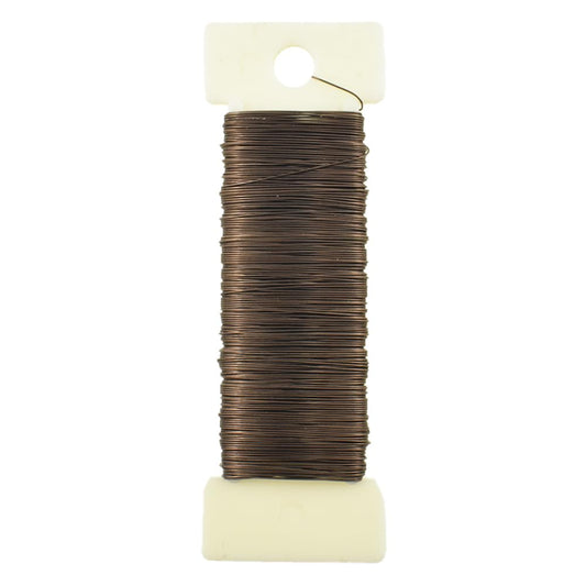 HAHIYO 26Gauge Coffee Color Metal Floral Wire - 1 Roll, 38 Yards (115 Feet) - Flexible Paddle Wire for Craft, Christmas Wreath, Flower Arrangement, Bouquet Wrapping, Wedding, DIY