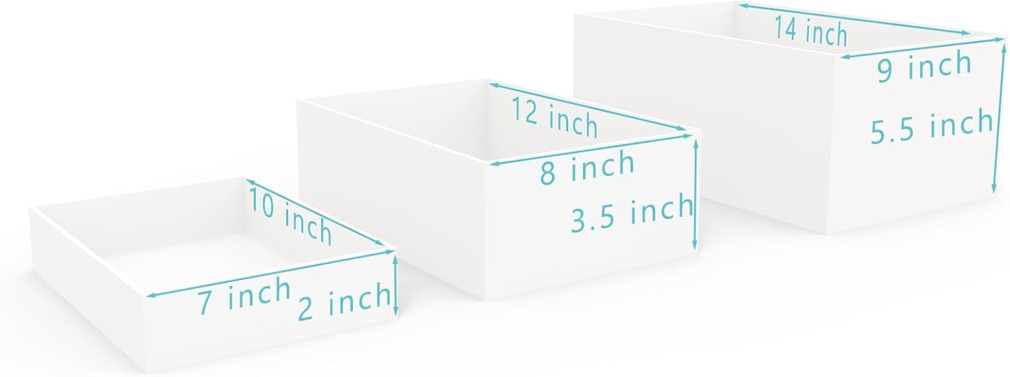 Buffet Risers, Food Risers for Buffet Table, Display Stand Shelf for Catering Dessert Collectibles Jewelry Figures Show, White Acrylic Cube Display Nesting Risers with Hollow Bottoms, Cuboid,