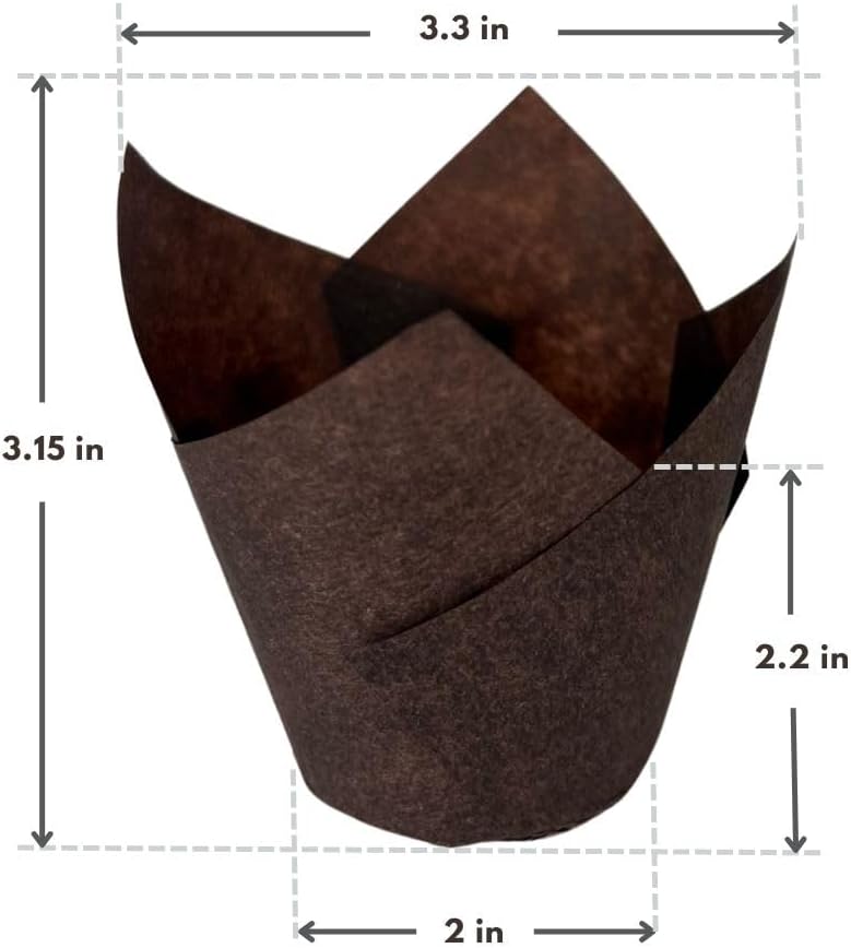 150-Pack Nordic Paper White Tulip Muffin Liners - Odorless, Non-toxic, Grease-Resistant, White Cupcake Baking Cups for Standard Size Muffin Pans for Birthdays, Weddings, Easter