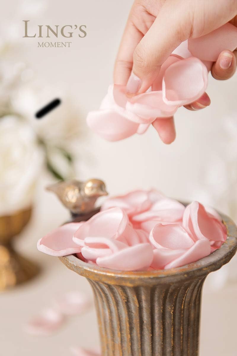 Ling's Moment Rose Petals, Silk Flower Petals for Wedding/Aisle/Flower Girl Baskets/Table Centerpiece Décor,etc.Blush Pink 200pcs