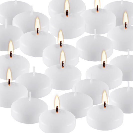 24 Pack Floating Candles, Smoke-Free and odorless, Burning continuously for 5-6 Hours, White, 2-inch Floating Candles, Suitable for Valentine's Day, Weddings, Holidays, Home Decoration……