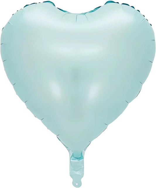 10Pcs Baby Blue Foil Heart Shaped Balloons 18 Inch Light Blue Heart Balloons For Baby Shower Wedding Valentine Decorations Love Balloons Party Decorations