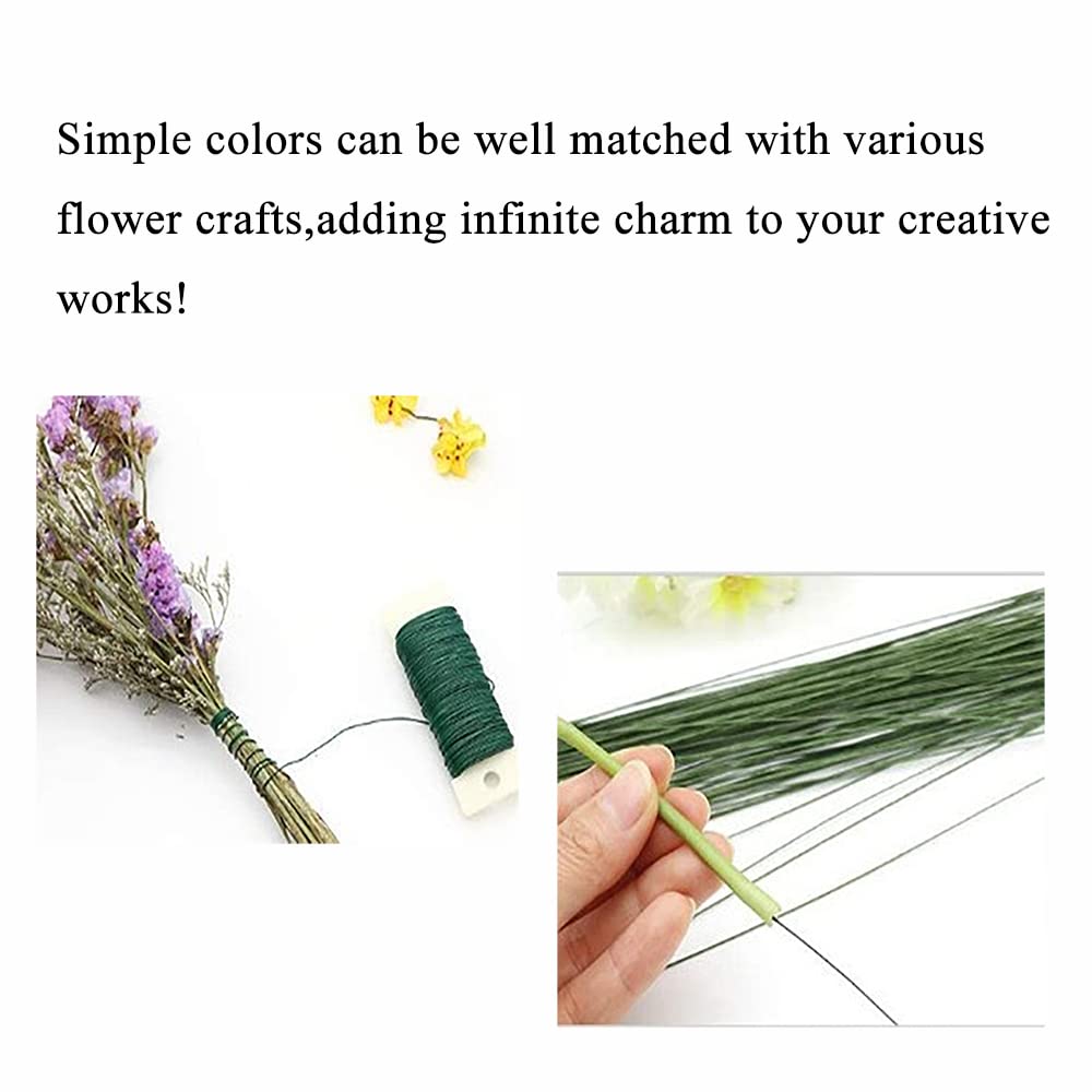 HAHIYO 22Gauge Green Flexible Metal Floral Wire - 3 Rolls Total 115 Yards (345 Feet) for Crafts, Christmas Wreaths, Tree & Flower Arrangement