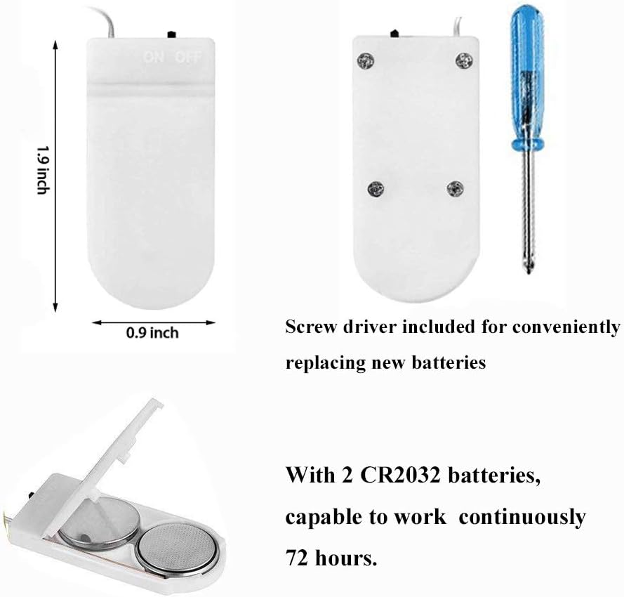 20 Pack Fairy Lights Battery Operated, 6.6ft 20 LED Mason Jar Lights Silver Wire Waterproof Firefly Mini Led String Lights for Table Party Wedding Centerpiece DIY Crafts Christmas Decor