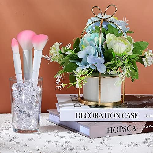 Hicarer 800 Pieces Diamond Decorations Acrylic Diamond Table Scatter Crystals for Table for Vase Fillers Party Decorations(12, 8, 6, 3, 2mm,Clear)