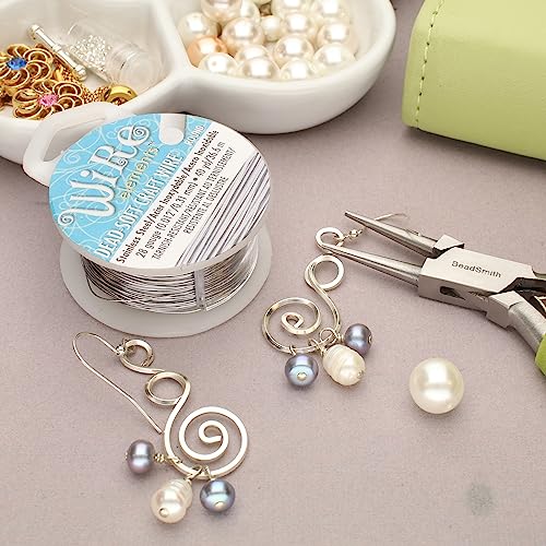 The Beadsmith Wire Elements Craft Wire – Tarnish Resistant, Soft Temper, Round, Stainless Steel Color – 0.32mm, 28 Gauge, 40 Yard Spool – Jewelry Making, Wire Wrapping, & Other DIY Crafts
