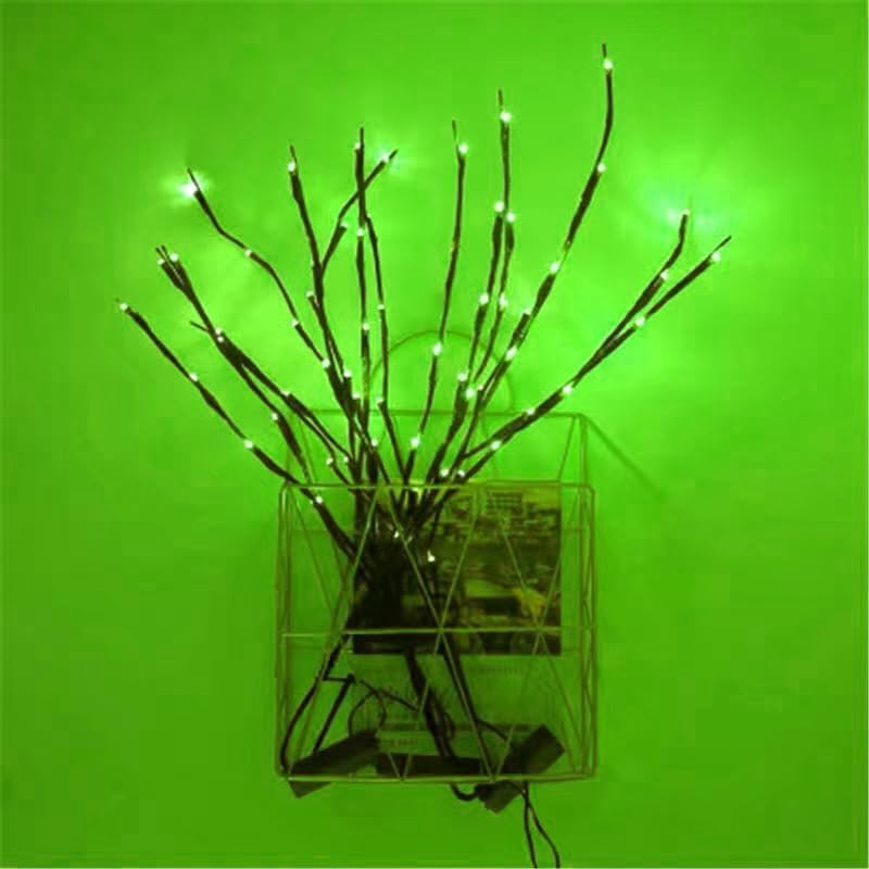 MENCH Branch Lights,6 Pcs Twig Light USB&Battery Powered 8 Flashing Modes by Remote Control.Branch Lights for Indoor, Light Up Decorations for Halloween Day and Christmas,Green