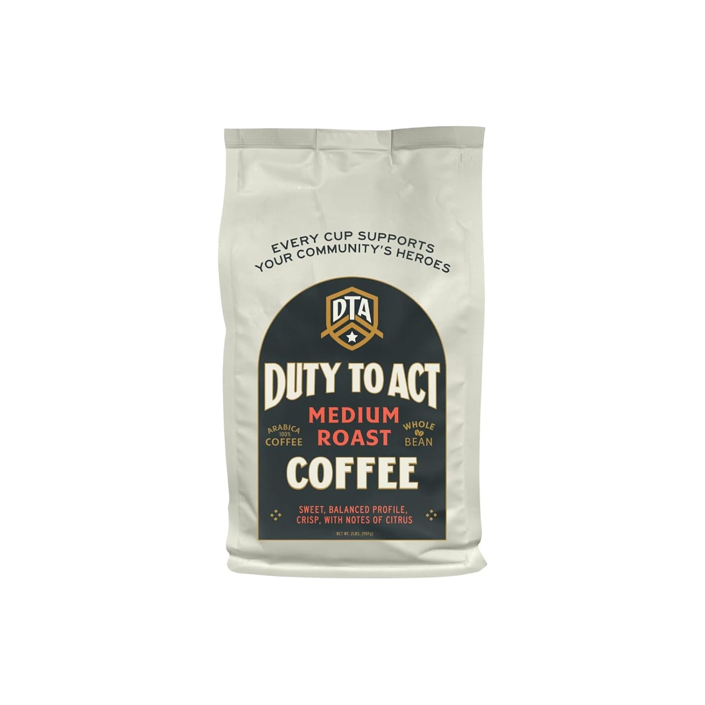 Duty to Act Medium Roast Whole Bean Coffee, 2 lbs (Pack of 2)