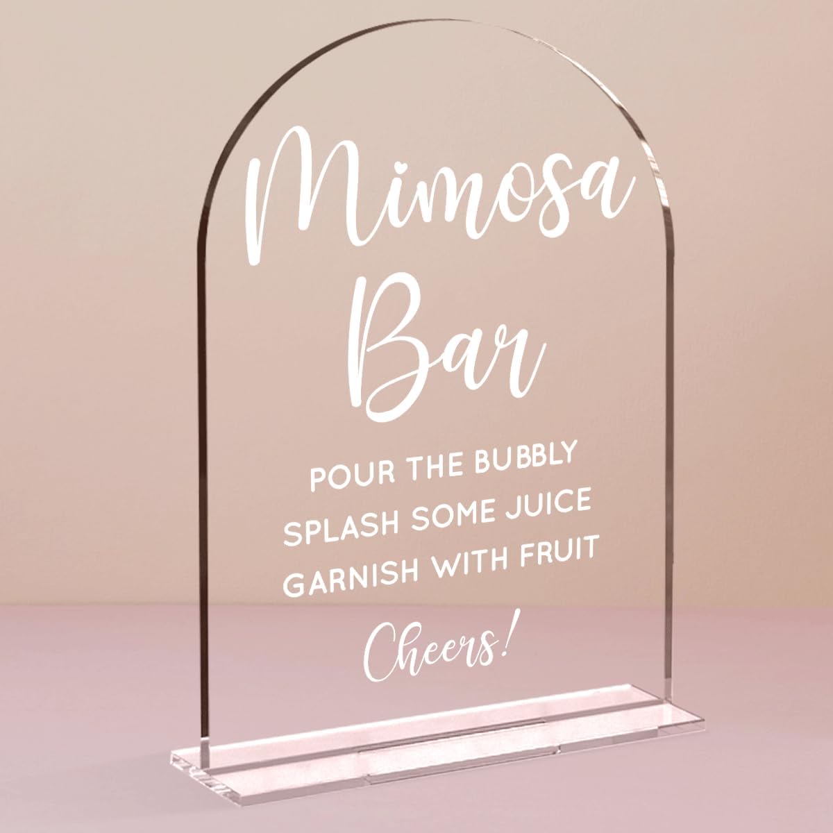Wedding Mimosa Bar Supplies, Bridal Shower Sign Clear Acrylic Table Sign for Marriage Parties Anniversaries Reception Cafe Hotel Party Bar Business Event
