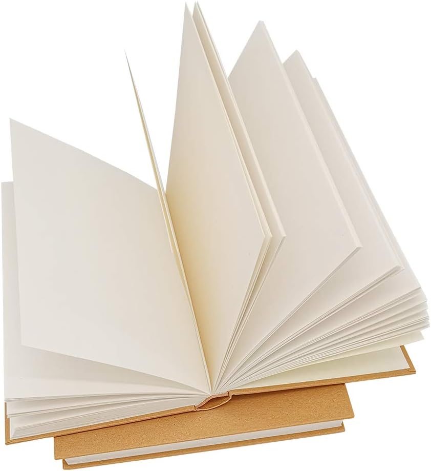 5.5x8.25 Sketch Book, 120 Sheets (100gsm), Hardcover Bound Sketch Notebook, Acid Free Blank Drawing Paper, Ideal for Kids & Adults, Kraft Cover