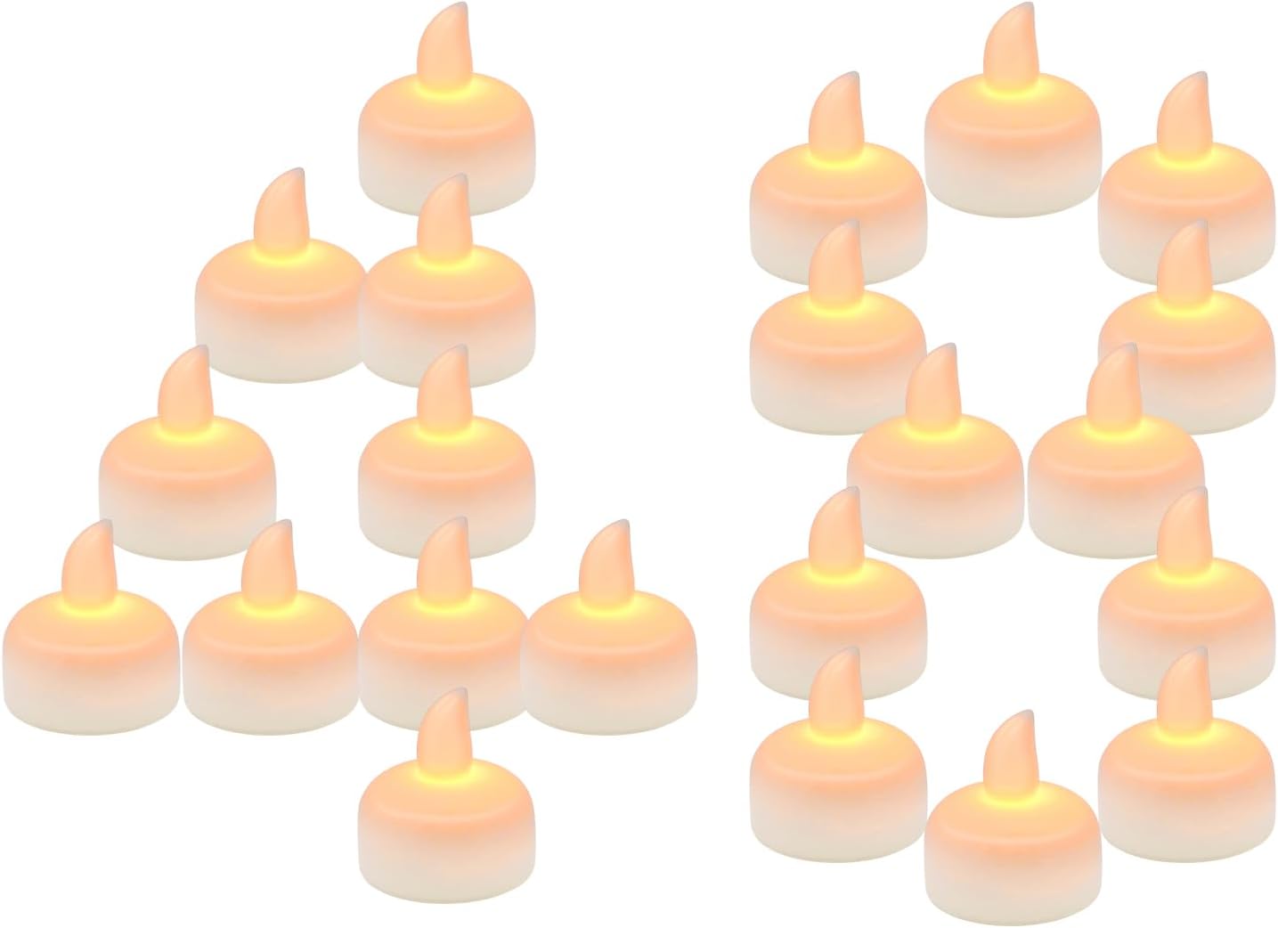 48pcs Warm White Flameless Waterproof LED Floating Tealights Candles for Aquatic Ambiance - Wedding, Party, Spa