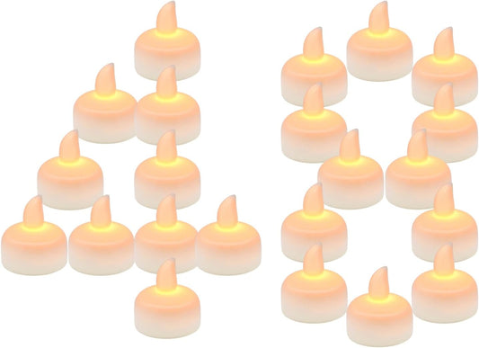48pcs Warm White Flameless Waterproof LED Floating Tealights Candles for Aquatic Ambiance - Wedding, Party, Spa