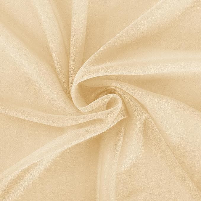 Champagne Gold Fall Elegant Arch Draping Fabric 2 Panels Outdoor 29" × 20Ft Sheer Chiffon Curtain Drapes for Wedding Ceremony Birthday Party Garden Brunch