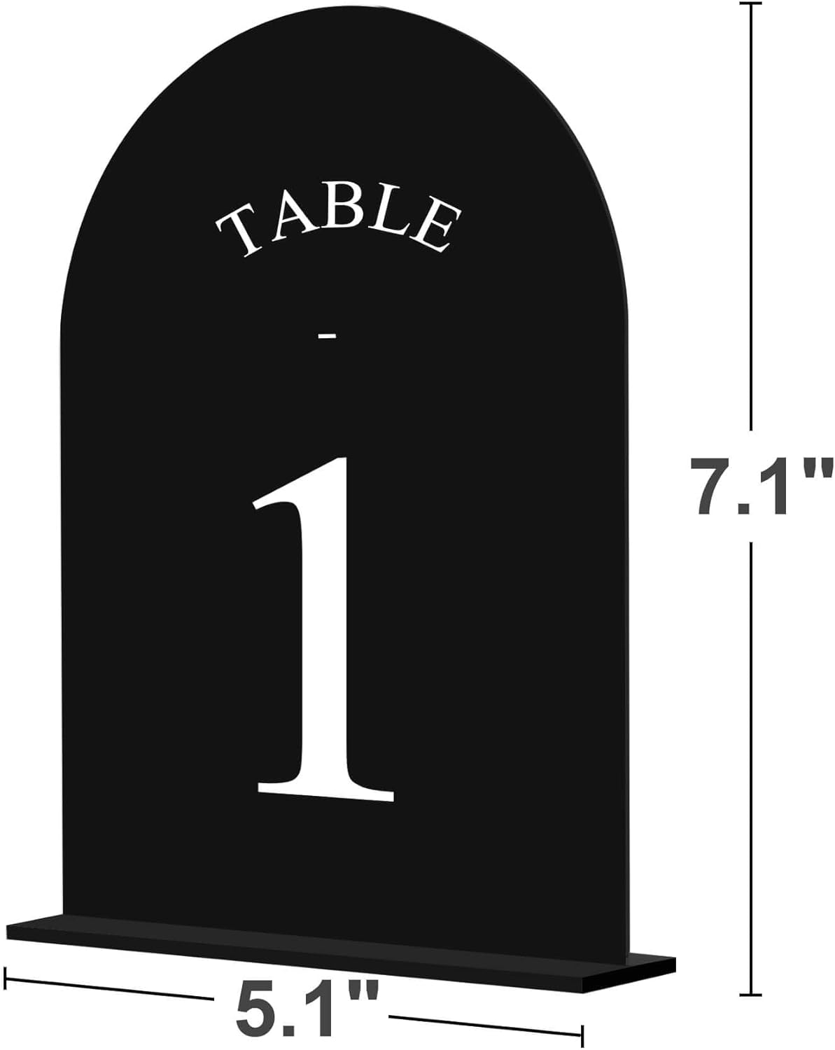 JOYIT Arch Wedding Table Numbers 1-20 with Stands – Double-Sided Printed 5" X 7" Acrylic Table Signs with Black Background White Text, Perfect Acrylic Table Numbers for Wedding Receptions, Parties, Anniversaries, and Events