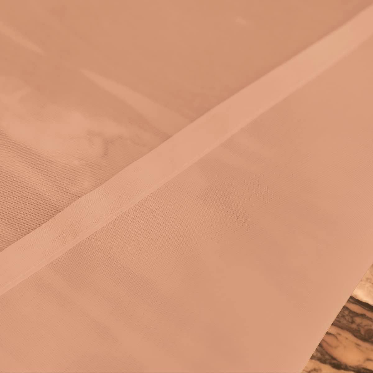 Window Brown Sheer Curtains 84 Inches Long 2 Panels Sheer Curtain Basic Rod Pocket Panel for Bedroom Children Living Room Yard Kitchen (Brown, 52" W x 84" L | 2 pcs)