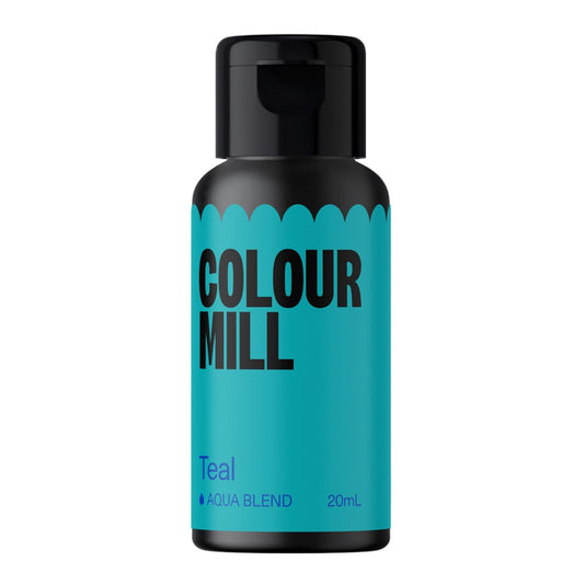 Colour Mill Aqua Blend Water-Based Food Coloring, 20 Milliliters Teal