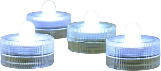 Halloween Lights Submersible LED Lights cr2032 Battery Powered Underwater Waterproof LED Tea Light for Events Wedding Centerpieces Vase Floral Xmas Holidays Home Decor Lighting(Pack of 12) (White)