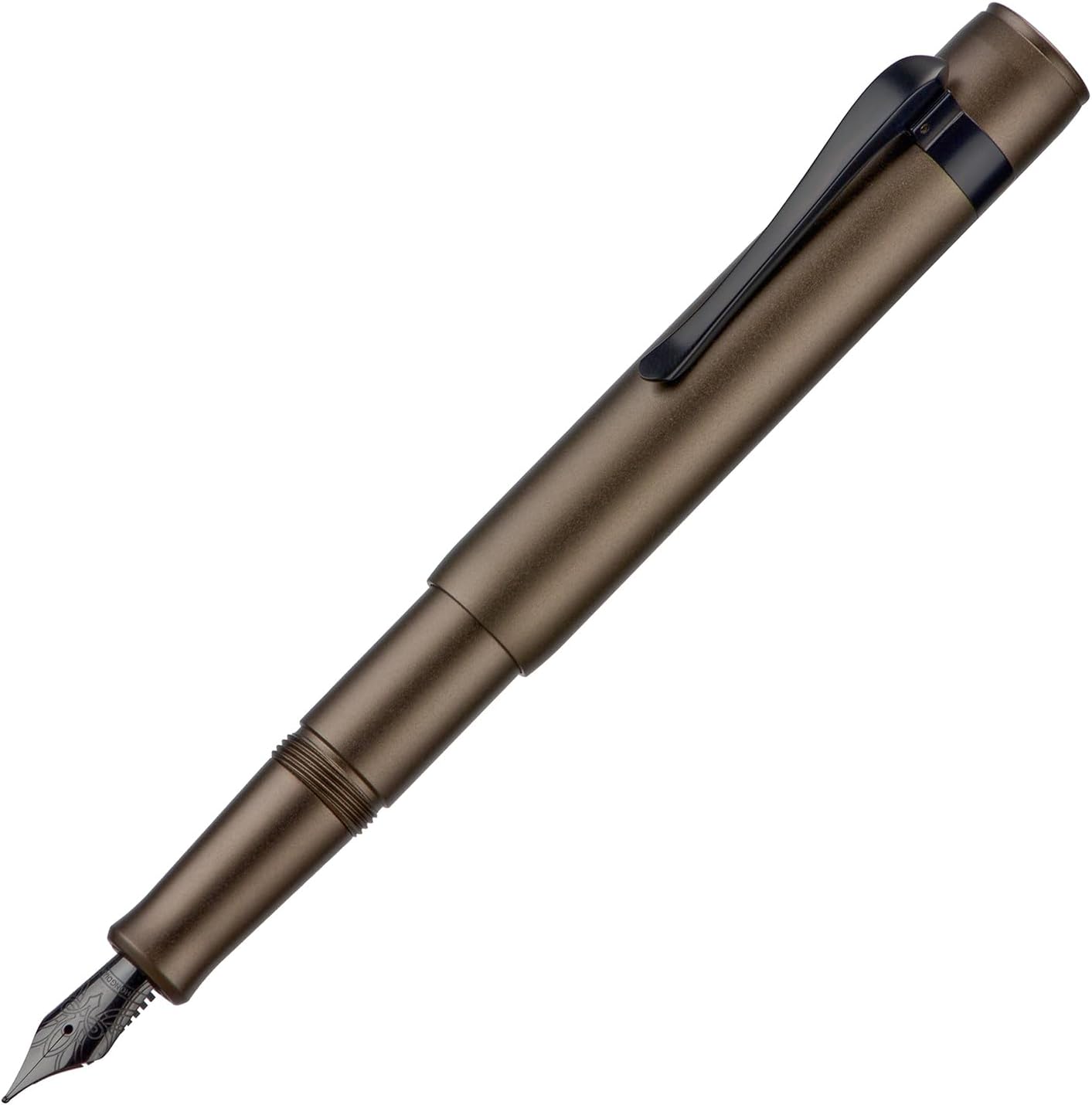 Hongdian M2 Black Forest Mini Fountain Pen, Medium Soft Nib & Sleek Shape Aluminium Short Pocket Travel Pen (Caramel Brown)