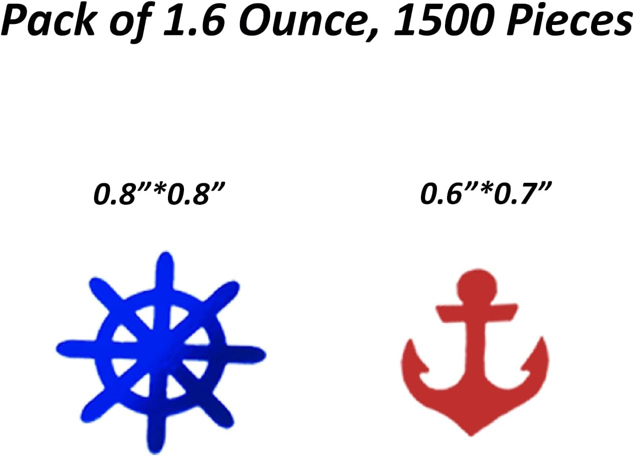 Confetti Anchor Rudder Party Favor Table Metallic Foil Party Decoration Nautical Baby Shower Birthday for Patriotic Wedding Engagement Bachelor Theme Red White Blue(Anchor)