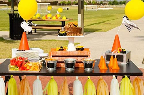 Aimto 30pcs Beige,Yellow and Orange Shiny Tassel Garland Banner Tissue Paper Tassels for Party Decorations