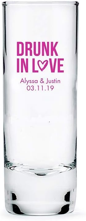 WEDDINGSTAR Personalized 2.5oz Tall Shot Glass Customizable Full Color Print - 1 pack (sample)