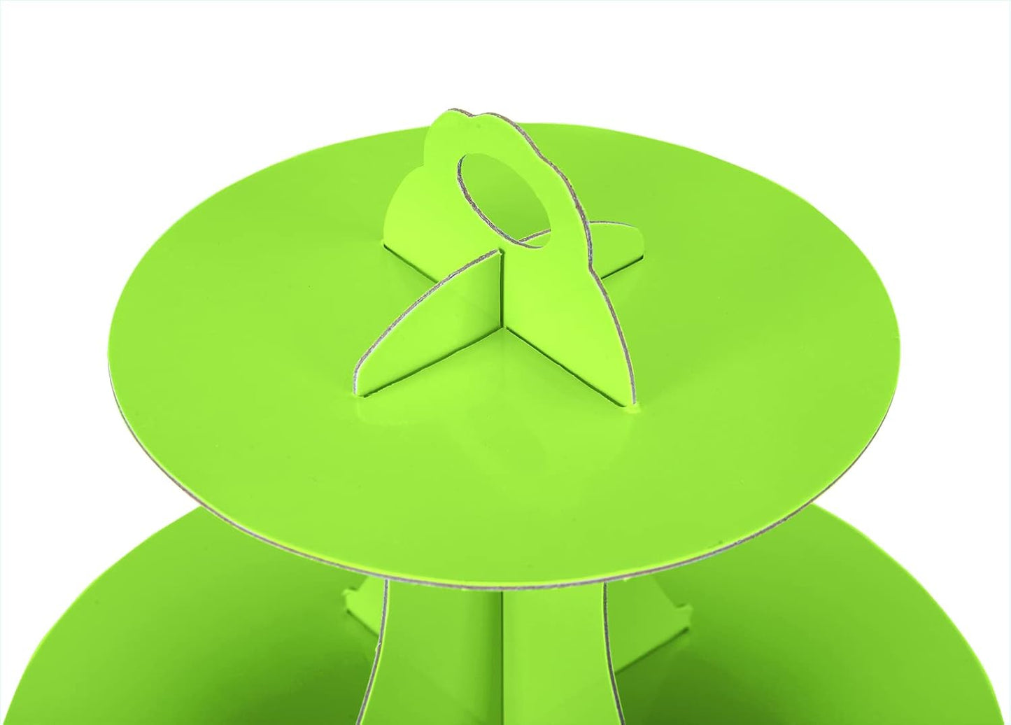 2Pcs 3-Tier Cupcake Stand, Cake Stand holder, Tiered DIY Cupcake Stand Tower for Dessert Table Displays, Birthday Theme Party Favors Decoration, Floral Tea Party, 12" W x 12.8" H, Green