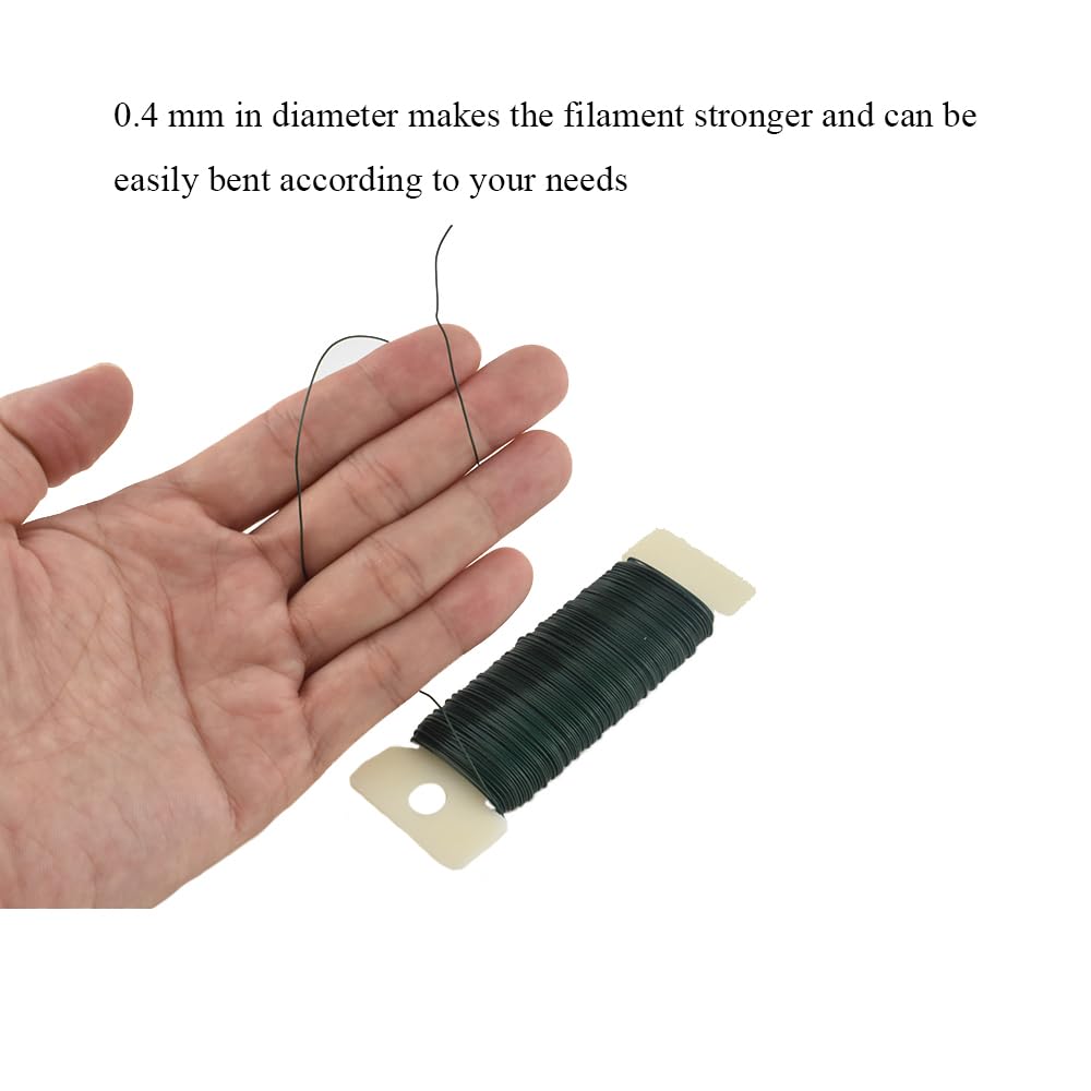 HAHIYO 26Gauge Green Wire - 1Rolls, 38yards (115feet) Flexible Floral Wire for Crafts, Christmas Wreaths, Tree & Flower Arrangement, Wedding DIY