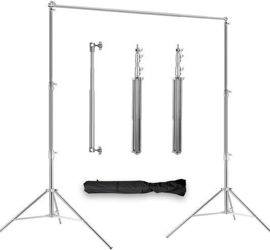 Stainless Steel Backdrop Stand 9.5ftx10ft Photo Stand for Backdrop Video Adjustable Background Support Stands for Portrait & Studio Photography, Photoshoot, Parties, Baby Shower, Birthday, Wedding
