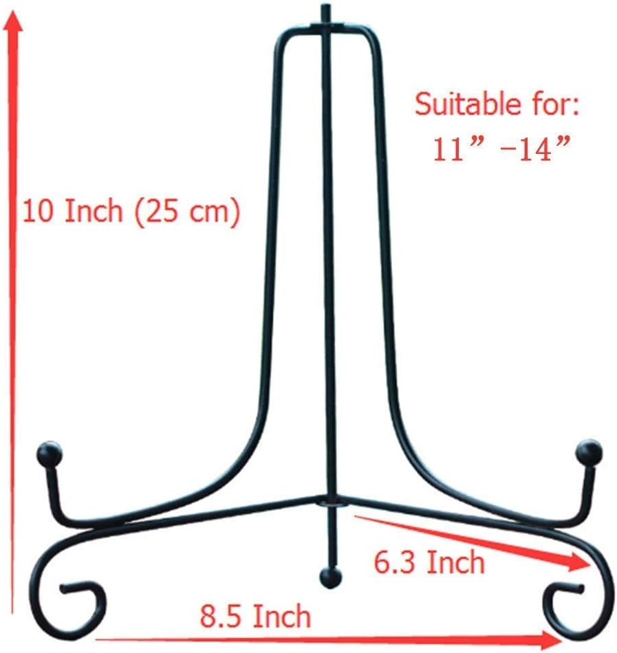 (4 Pack) Iron Display Stand, Black Iron Easel Plate Display Photo Holder Stand, Displays Picture Frames,Decorative Plates and Art 10 Inch