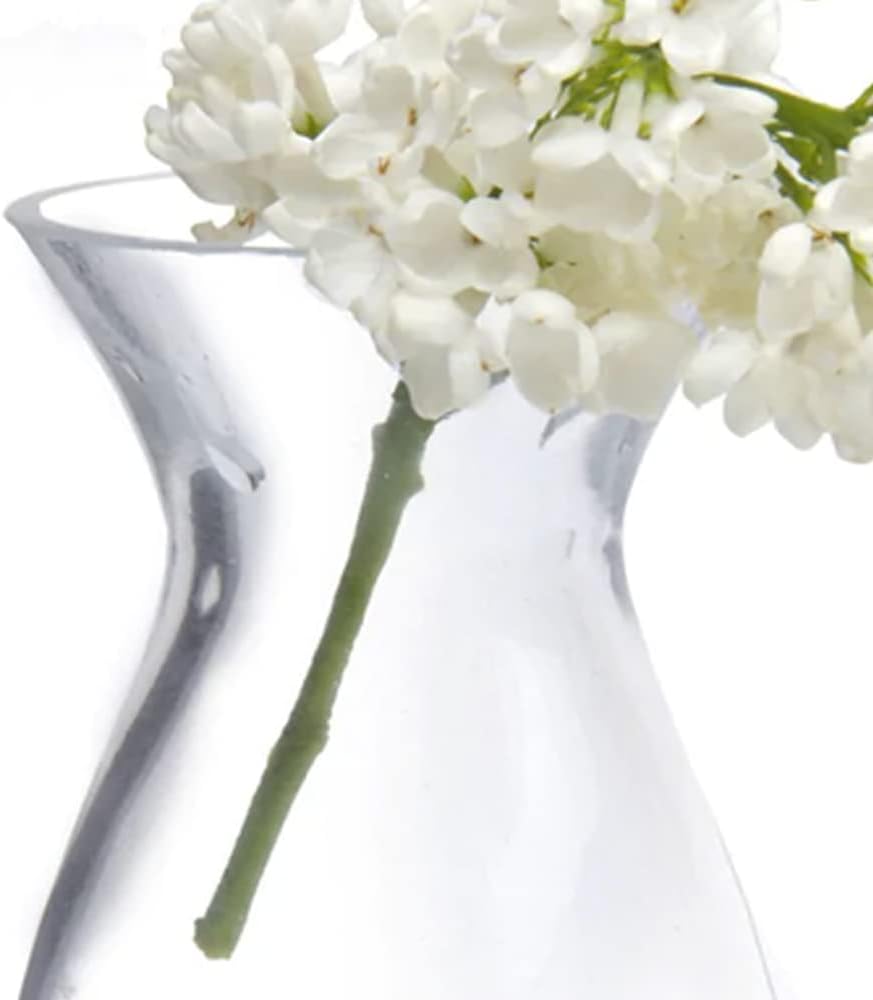 CHIVE ‘George’ Glass Bottle Flower Vases — Set of 6 — Small, Elegant Clear Glass Bud Vases — Bulk Pack for Home Decor & Table Centerpieces — Shape 2 (Oval, 5" Tall, 2.5" Wide)
