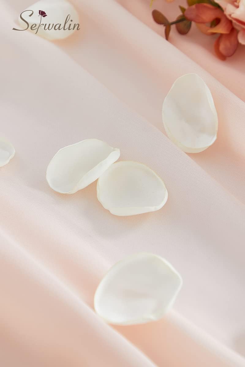 Serwalin 300pcs Silk Rose Petals Flower Petals for Weddings Ivory White Petals Fake Rose Petals Artificial Flower Petals for Wedding Proposal Flower Girl Basket Aisle Runner Bridal Shower