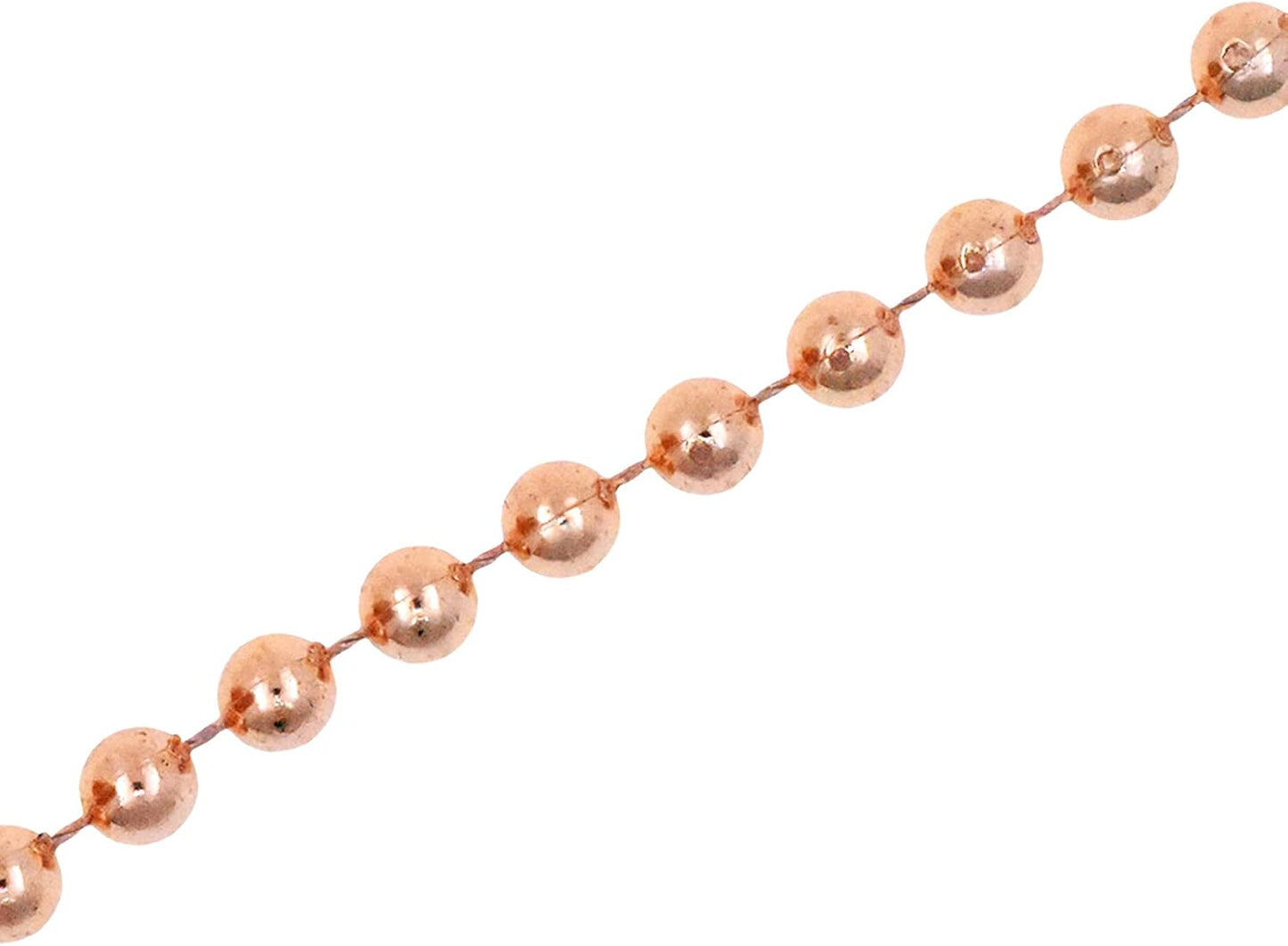 Mandala Crafts 10mm Faux Rose Gold Pearl Beads Roll - 11 Yards Strand of Fake Pearls Chain Garlands Spool String for Christmas Tree, Wedding, Party, Vases, DIY Decoration