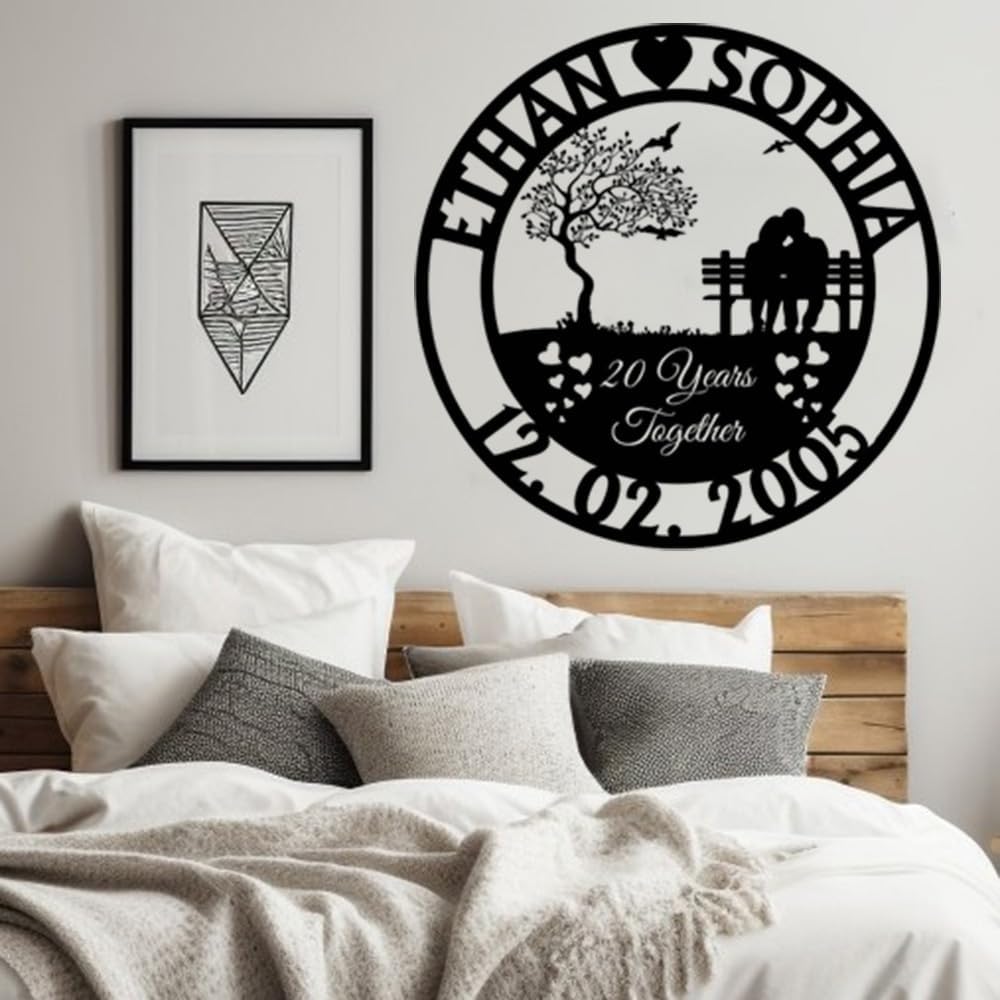 NAZENTI Personalized Metal Sign Wedding Gift, Wedding Gift, Family Name Sign, Outdoor Name, Anniversary, Home Décor