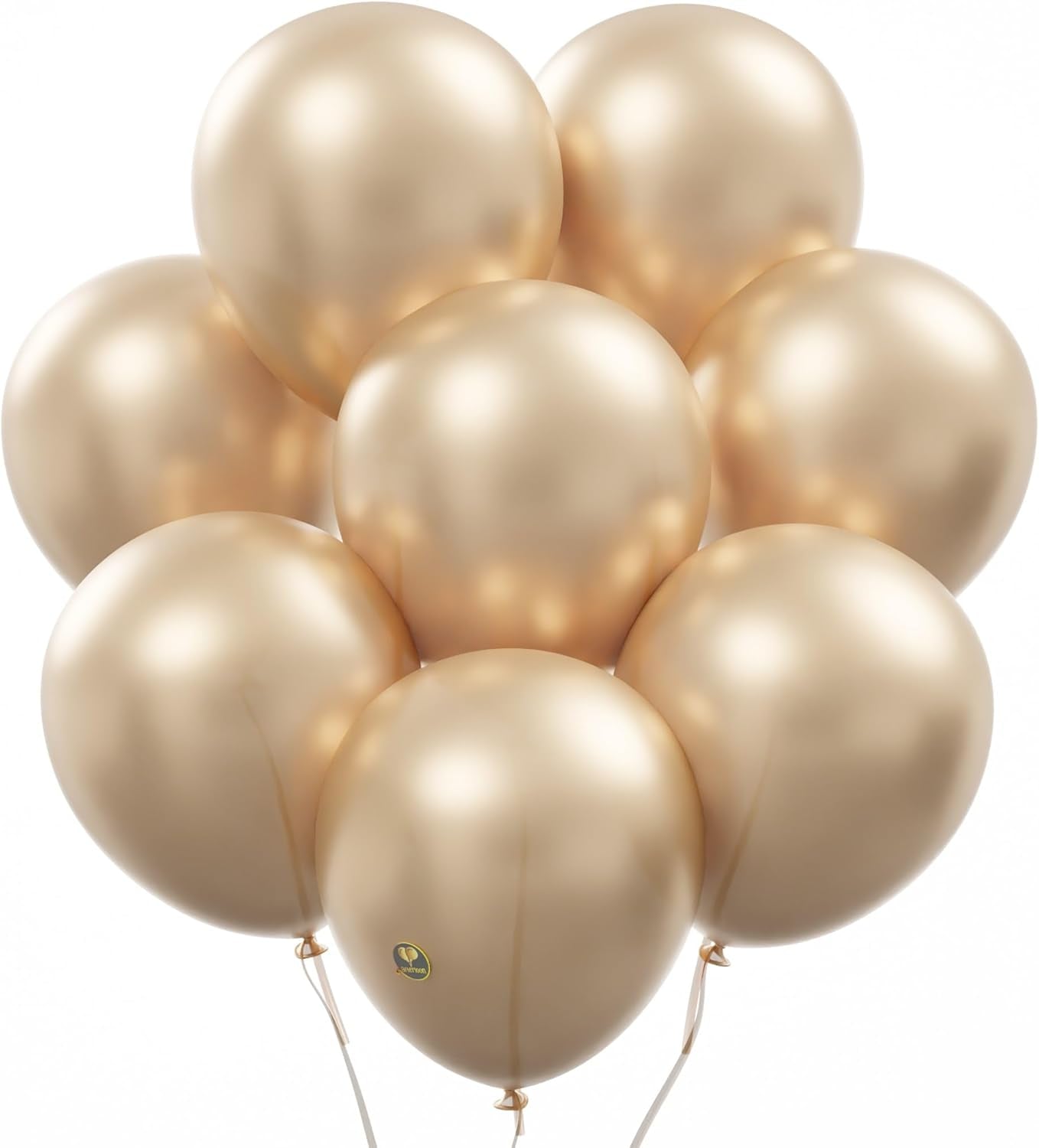 AFTERLOON® Biodegradable Balloons 24 pcs Chrome Champagne Gold 10 Inch, Metallic Thickened Extra Strong Natural Latex Helium Float, Colorful Bulk Color ballon Globos Para Decoration De Fiestas Kids