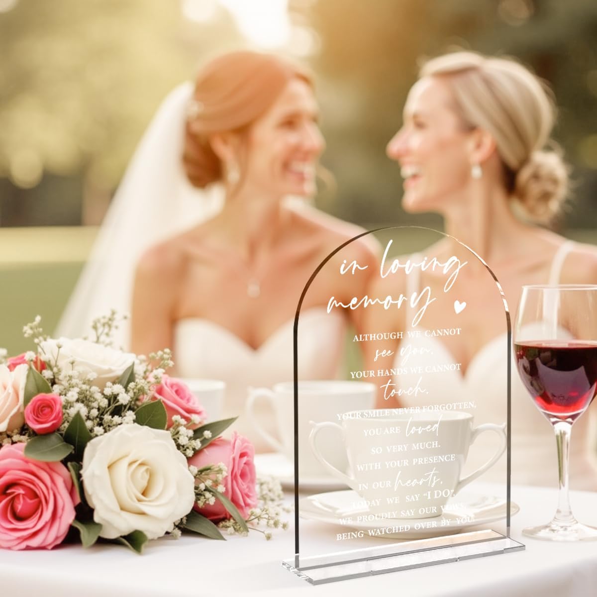 Wedding Memorial Sign Rustic Wedding Clear Acrylic Gift Table Sign for Ceremony and Reception, Acrylic Memorial Signs Gifts for Marriage Reception Signs