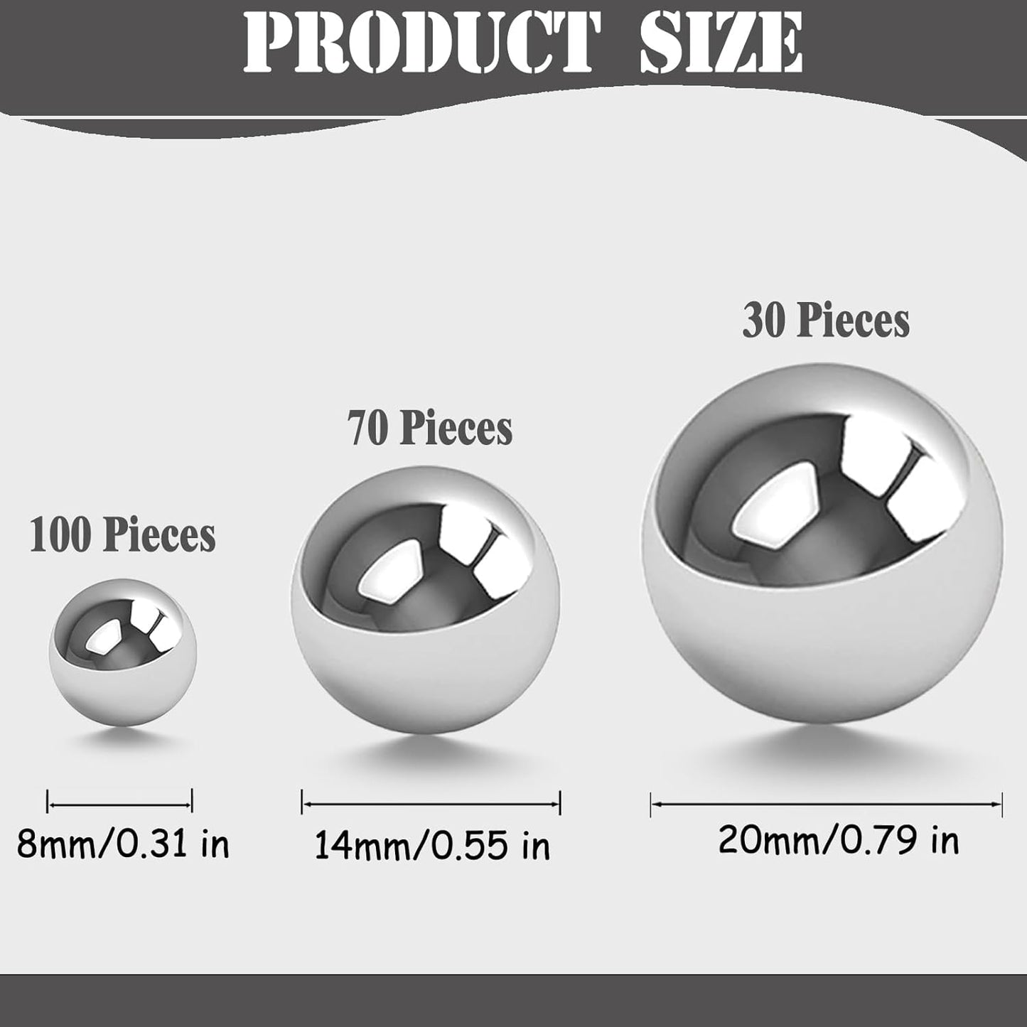 200 Pcs Vase Filler Beads Silver Pearl Beads for Vase No Hole Pearls for Centerpieces Vases DIY Home Table Party Decor DIY Wedding 8/14/20mm